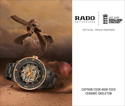 RADO new cricket campaign featuring the Captain Cook High-Tech Ceramic Skeleton.  image