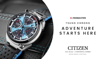 Promaster - Tsuno Chrono - Adventure Starts Here - Citizen Eco-Drive - Purposeful Power - Never needs a battery. image