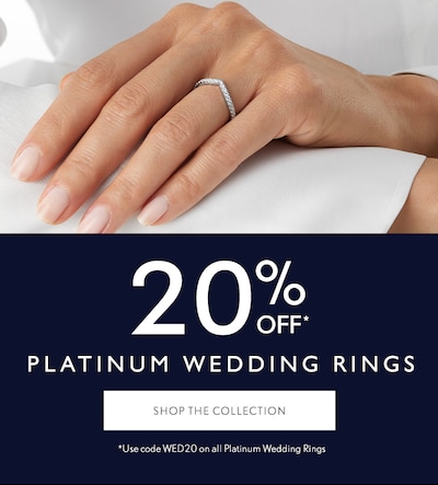 20% off platinum wedding rings image