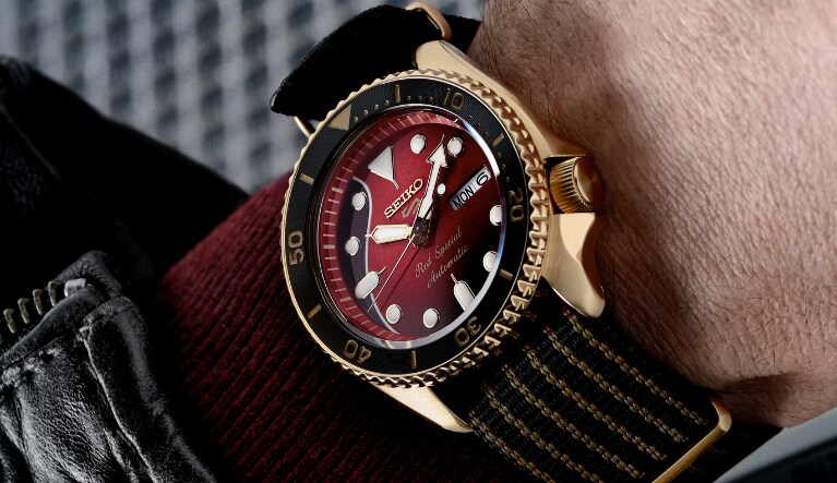 Seiko 5 Sports X Brian May Red Special II Limited Edition mappin and webb image