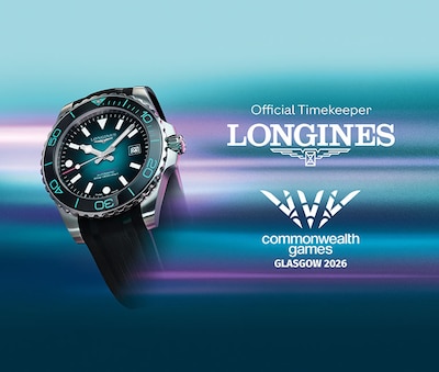 Longines HydroConquest watch with text on the side Common Wealth Games Glasgow image