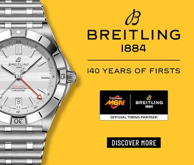 Breitling Watch Image and Breitling Logo with text 140 years of firsts - Discover More image