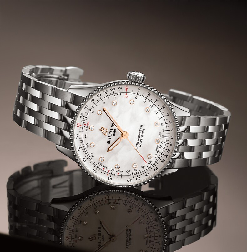 Image of Breitling Navitimer on mirrored background - new watch July 2025 image