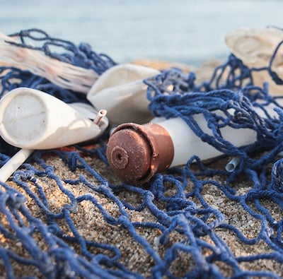 Plastic in the sea image