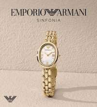 Image of ladies Emporio Armani watch with Emporio Armani logo and with text Sinfonia image