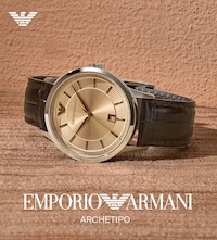Image of Emporio Armani watch with Emporio Armani logo with text Archetipo. image
