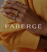 Faberge campaign image showing gemstone jewellery. Tap to shop image