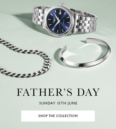 Shop Longines watch and Goldsmiths Jewellery for Fathers Day image