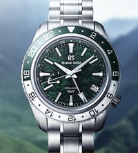 Grand Seiko Watch with mountain background image