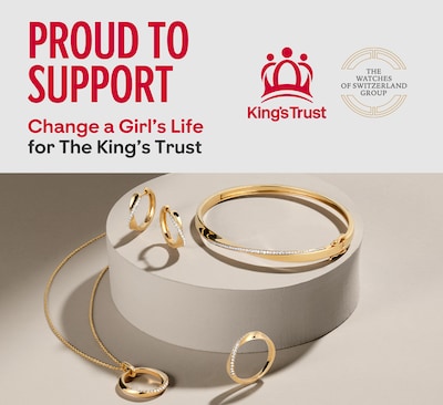 Image of yellow gold jewellery in support of a Kings Trust Change a Girls Life image