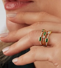 Emerald multi-stone ring at Mappin & Webb image