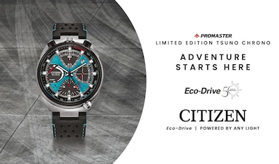 Citizen Banner - Promaster Limited Edition Tsuno Chrono Adventure Starts Here - Eco-Drive 50 Years of Innovation - Citizen Eco-Drive - Powered by Any Light image