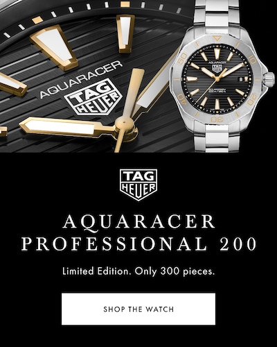 Image of TAG Heuer Aquaracer Professional 200 Solargraph Limited Edition 40mm Mens Watch Black with TAG Heuer Logo - Aquaracer Professional 200 - Limited Edition. Only 300 Pieces - Shop The Watch image