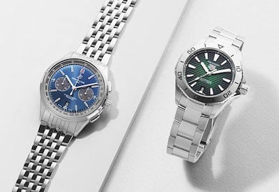 Image of Blue Breitling and Green TAG Heuer watch image