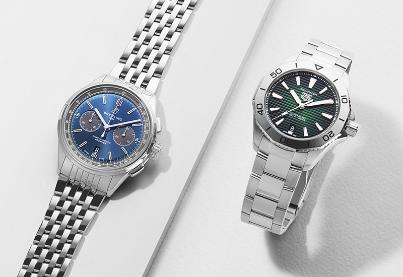 Image of TAG Heuer and Breitling watches on Interest Free Credit Banner image