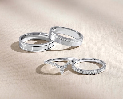 Eternity rings on nude background image
