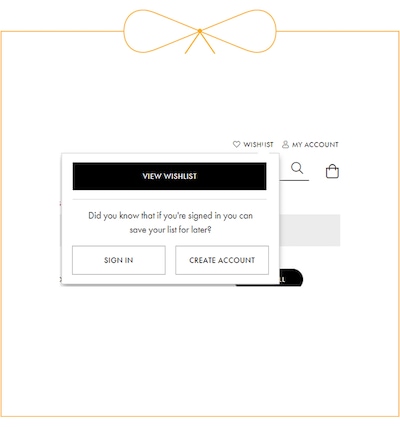 View your wishlist image