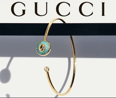 Gucci banner with image of Gucci Interlocking bangle image