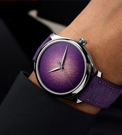 H. Moser & Cie purple watch. Tap to shop mens watches image