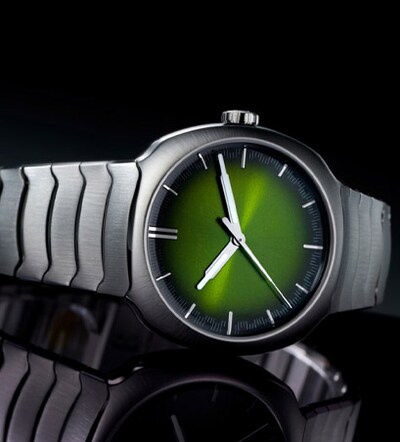 Green H.Moser watch. Tap to shop new watches image