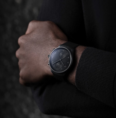 Image of man wearing Portugieser Chronograph Ceratanium 41mm Limited Edition Mens Watch Black image