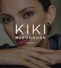 Kiki McDonough campaign image showing gemstone jewellery. Tap to shop image