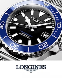 Blue Longines Hydroconquest Watch with Longlines logo image