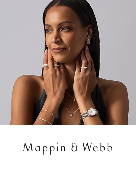 Image of female model wearing Mappin & Webb yellow gold collection image