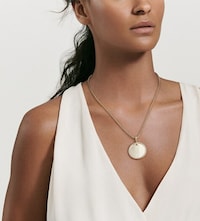 David Yurman Pearl pendant necklace on gold chain image