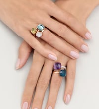 Image of hand with gemstone rings image