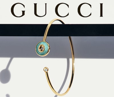 Gucci banner with image of Gucci Interlocking bangle image