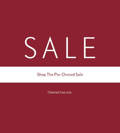Sale Banner with text - Shop the Pre-Owned sale - Selected Lines only image