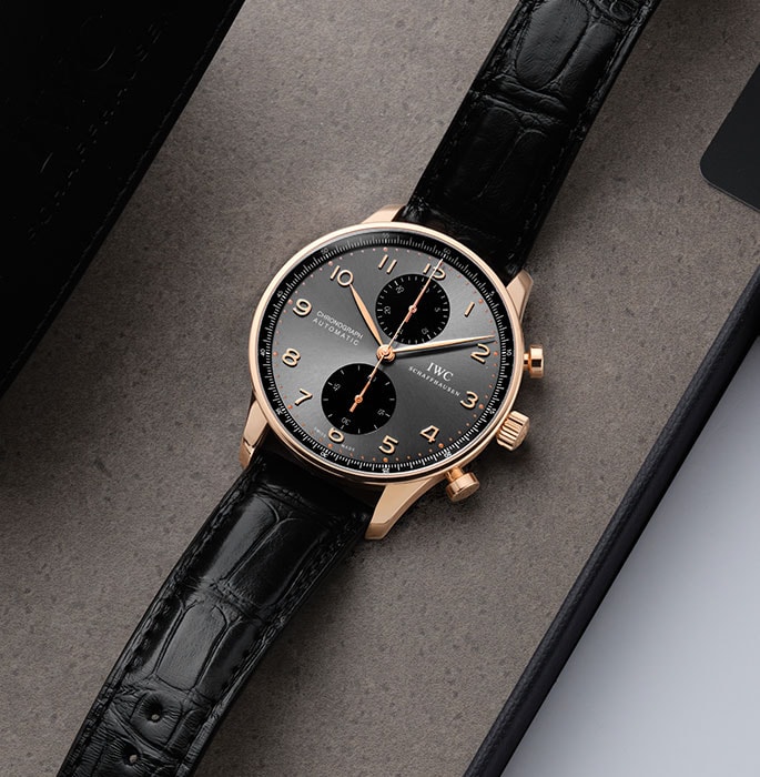 Image of IWC Pre-Owned Watch on Black Background image