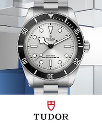 Tudor Black Bay 68 Watch on Grey and blue Background. Tap to shop TUDOR watches image
