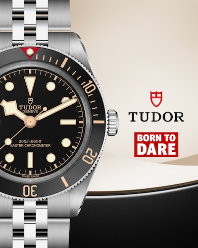 Tudor Black Bay 58 watch with Tudor and Born to Dare logo. image