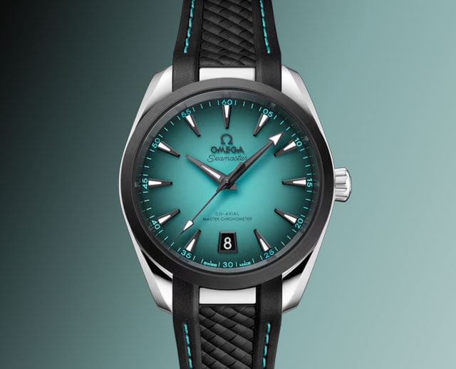 Image of Omega Speedmaster on gradient background image