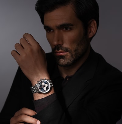 Mens Breitling watch on male model image