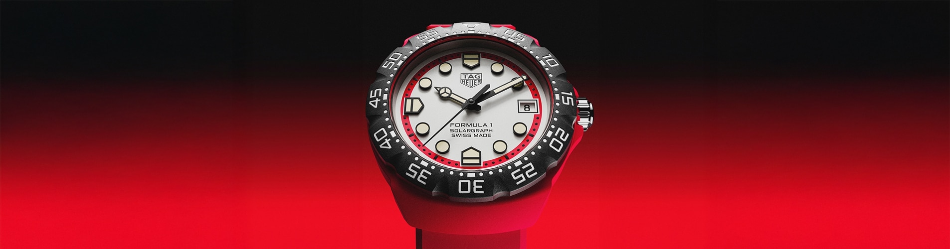 Image of TAG Heuer F1 Solargraph Limited Edition in Red with Black & White Details image